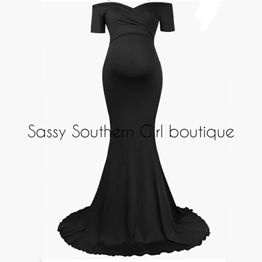 🆕⭐ Black maternity photoshoot maxi dress - Picture 2 of 6